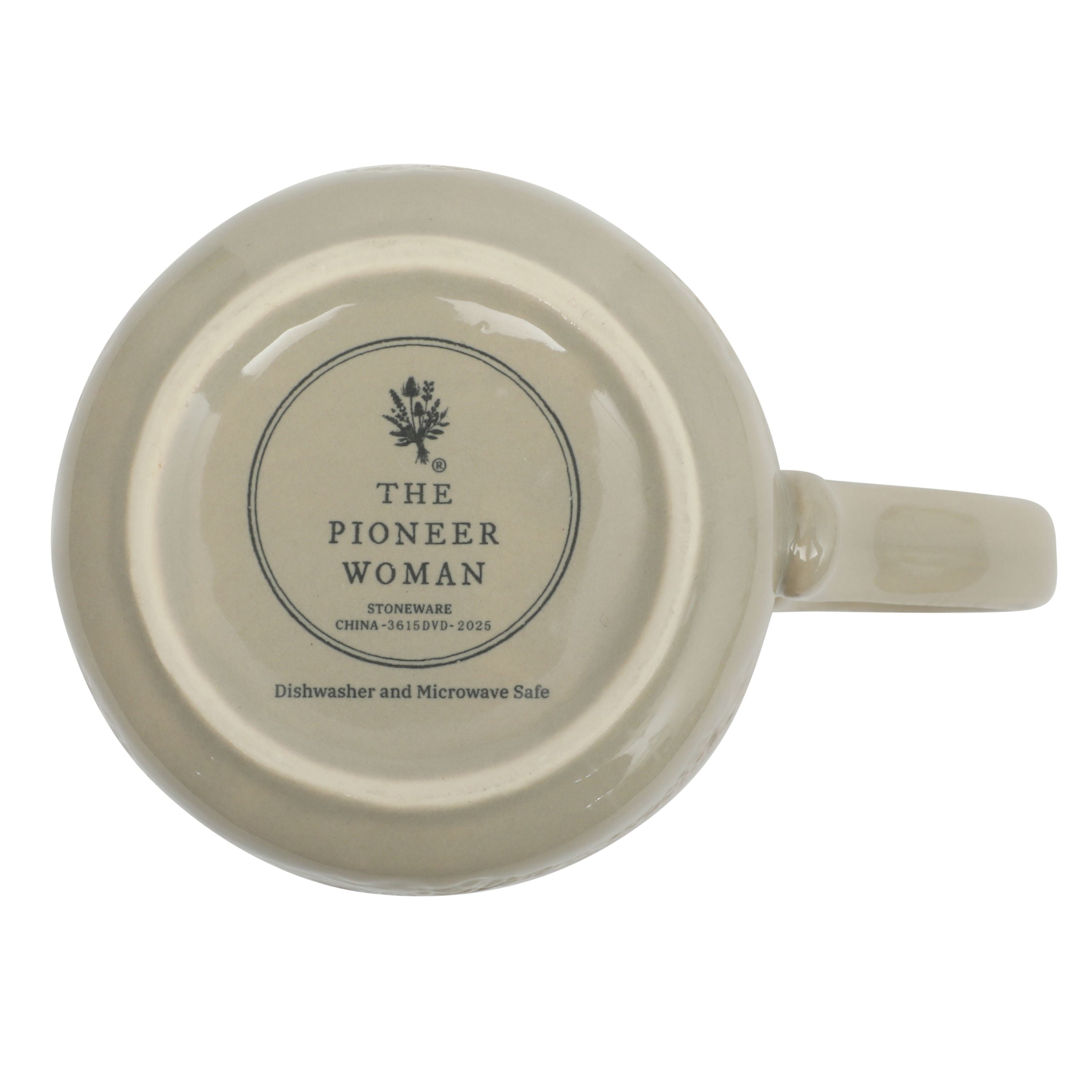 The Pioneer Woman Vintage Lace Ceramic Mug Set, Taupe, 4-Pack