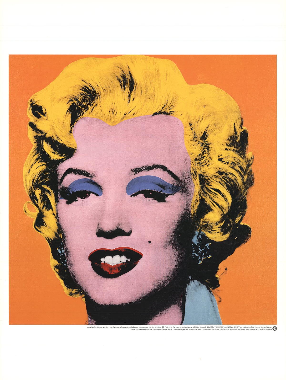 ANDY WARHOL Marilyn, Orange Shot on White Background 31.5