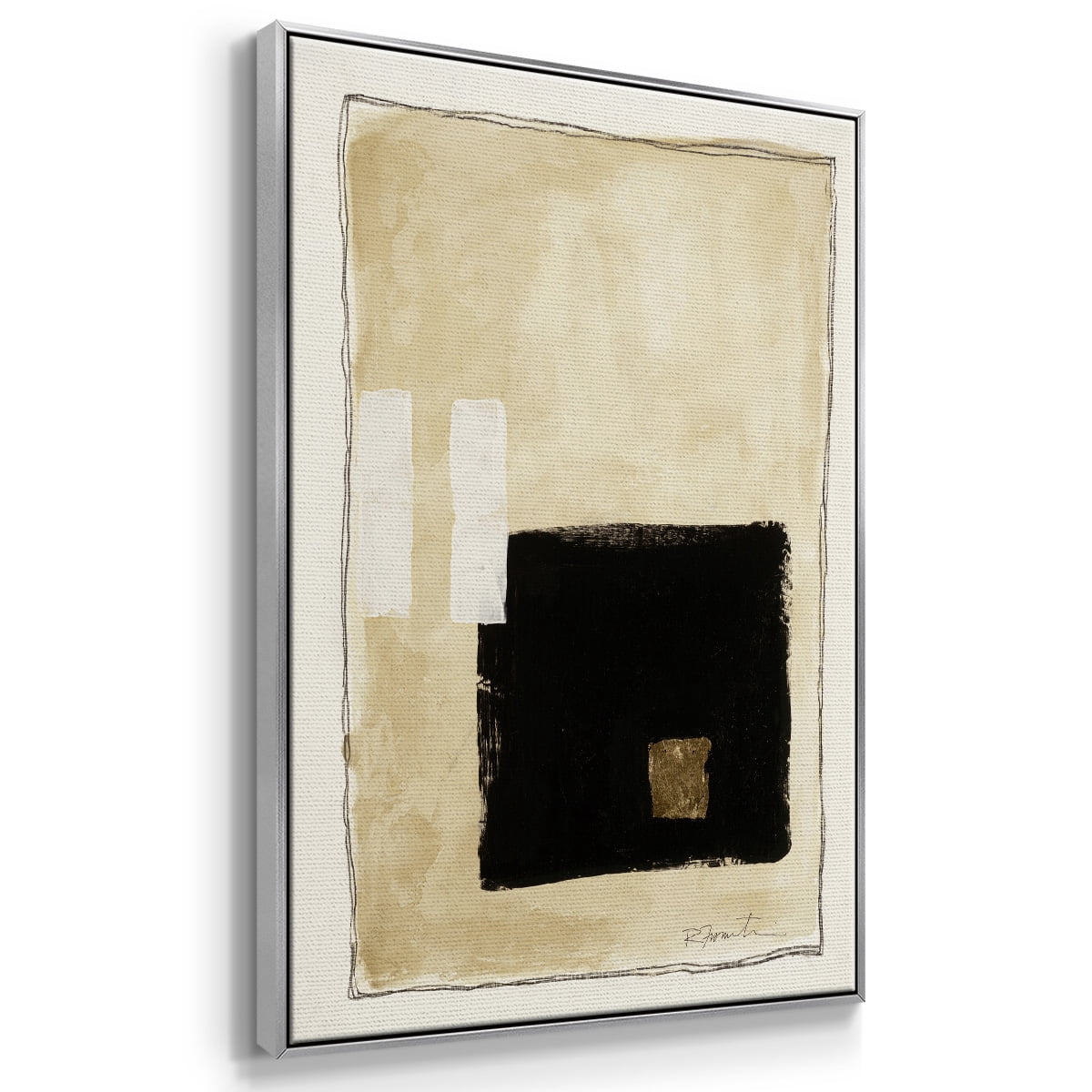 Inner Musing I Framed Premium Gallery Wrapped Canvas - Ready to Hang - 27 x 41 - Silver Floating Frame