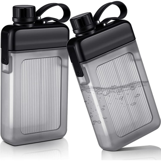 Frasco de plástico para licor, botella de agua plana, botellas cuadradas, frasco de viaje, taza de viaje portátil