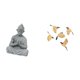 thumbnail image 5 of Estatua de Buda Mono en Miniatura, Figura de Pájaro de Madera, Arte de Pared de Piedra Arenisca, Decoración para Interiores y Exteriores, Adecuada par, 5 of 8