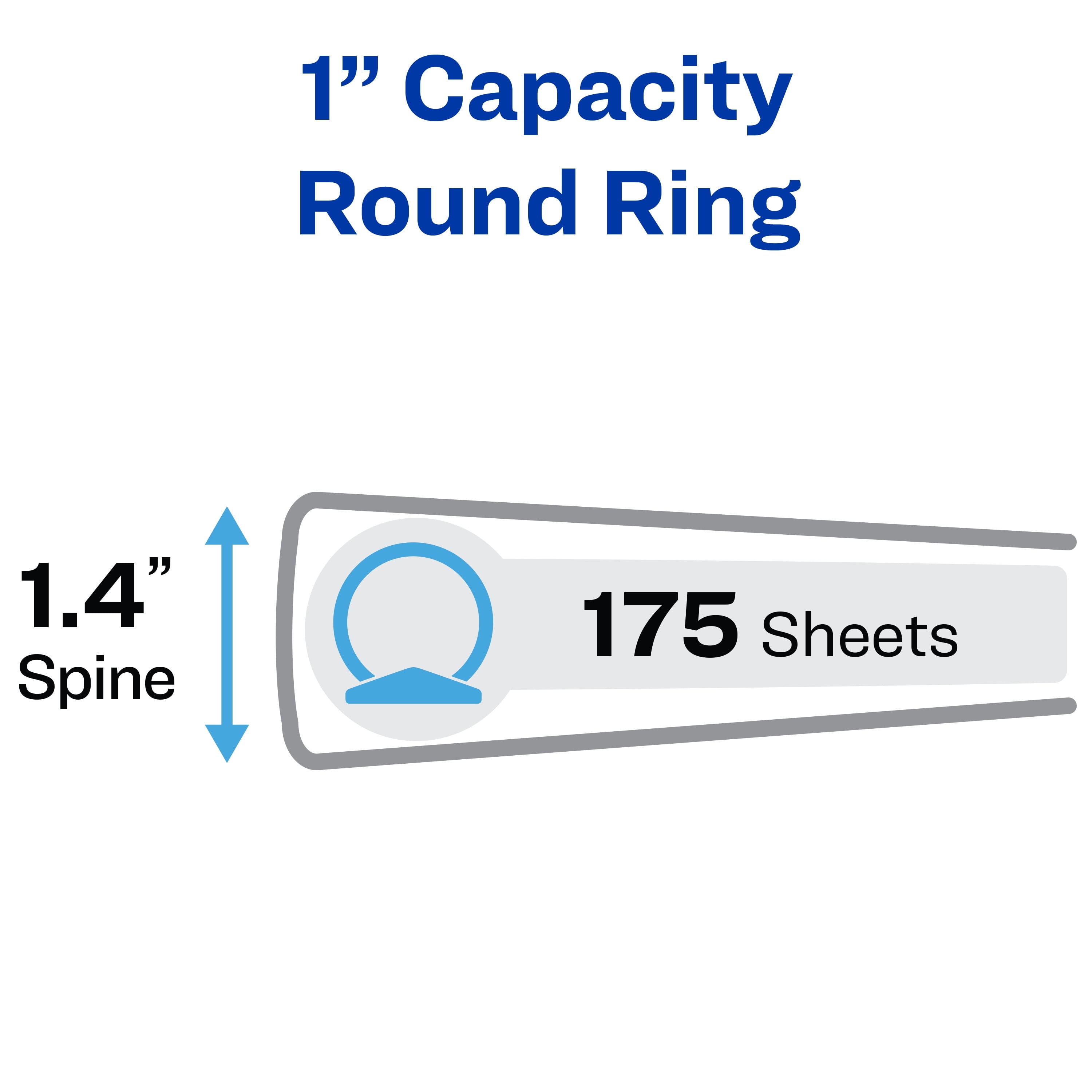 Avery 1" Hanging Storage Flexible 3 Ring Binders, 4 Pack (17708)