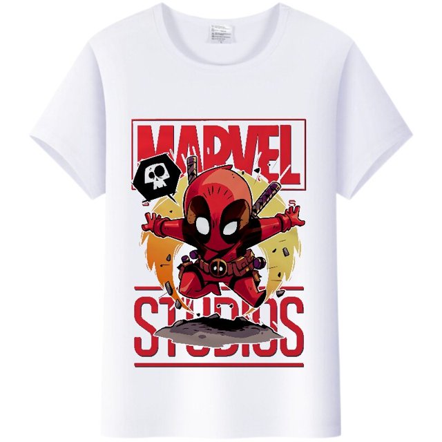 Camiseta con dibujos animados de Marvel para niños, ropa de amigos, Spiderman, blusas estéticas, camisetas blancas, camisetas manga corta Harajuku xuanjing unisex
