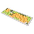 thumbnail image 4 of Couleur Translucide Keycaps Rétro-Éclairage Clavier Keycaps Clavier 107 Touches Trois Caractères Translucides Couleur Arc Disposition Mécanique Clavier Keycaps Matcha Jaune, 4 of 8