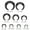 Black, variant on Acrylic C-Shape Buffalo Crescent Septum Pincher Tapers 14g up to 00g Pack of 9