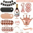thumbnail image 4 of AYUQI Rose Gold Black 18th Birthday Decorations for Girls, Rose Gold Black Decoration Set Balloons Happy Birthday Banner Confetti Balloons Women Girls 18 Years Old Party Supplies, 4 of 8