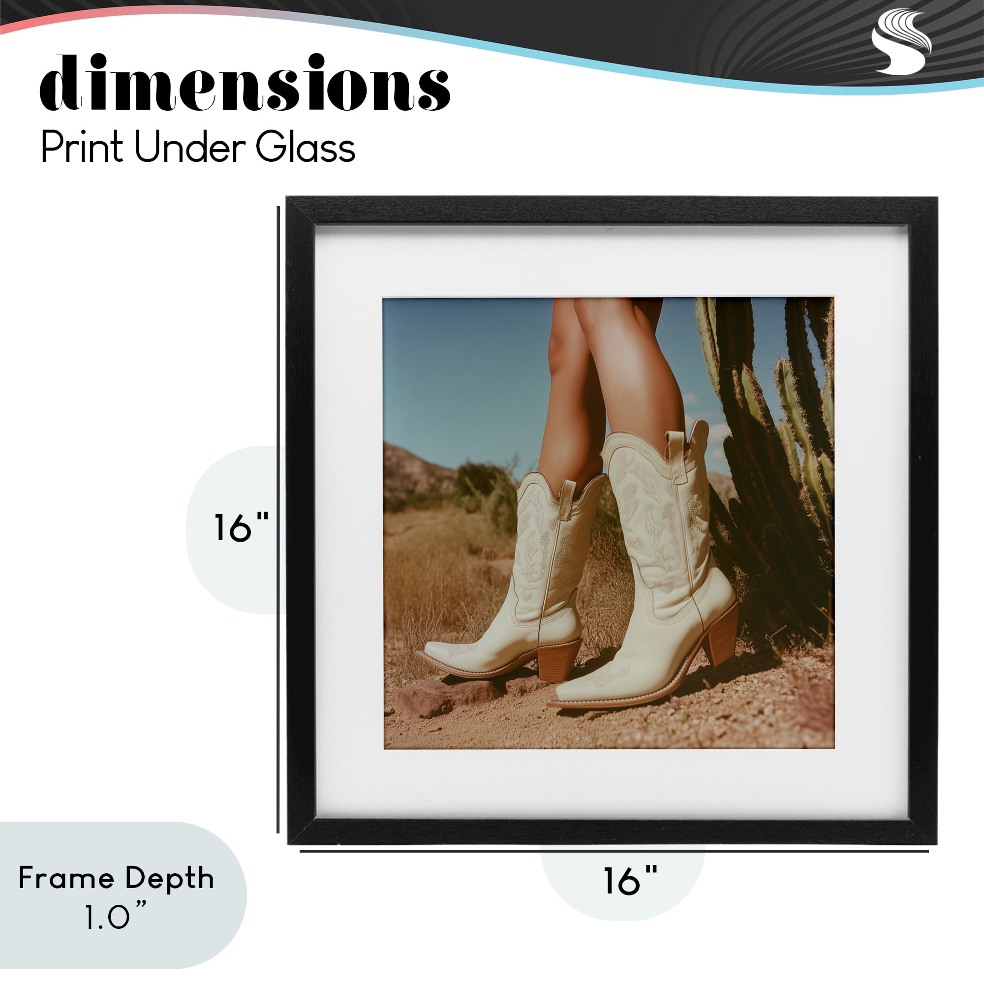 Stupell Industries Desert Boots Step Black Framed Print Under Glass, design by Heidi Kuntz