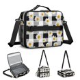 thumbnail image 5 of Daisy Pioneer Flower Gingham Pattern Insulated Lunch Bag with Shoulder Strap and Bottle Holder,Bento School Lunch Bag Box,11x9.5x3.5 Inches, 5 of 5