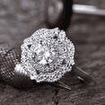 thumbnail image 3 of HeartsAndYou 2ct Round Moissanite Engagement Ring for Women 18k White Gold over Silver Vintage Inspired Art Deco Cocktail, 3 of 8