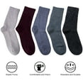 thumbnail image 3 of Loritta 5 Pairs Warm Wool Socks for Women, Thick Knit Thermal Crew Winter Warm Socks Size 6-9, 3 of 7