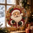 thumbnail image 2 of Christmas Diamond Art Ornament, Diamond Painting Kit, DIY Hanging Decor, Santa Claus Pattern Rhinestone Art Craft with Pre-Printed Canvas and Sparkling Beads, Complete Tools Included, 2 of 6