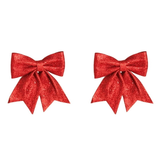 Glitter Christmas Tree Topper Bow Sequin Wreath Bows Large Decorative Bows for Xmas Tree Home Door Outdoor Indoor Christmas Party Decorations and Holiday Displays, 24x30cm