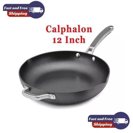 Calphalon Easy System Nonstick Omelette Pan 12"  Black -2 Spouts   FREE SHIPPING