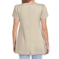 thumbnail image 7 of Womens Summer Blouses V Neck Loose Dressy Shirts Petal Short Sleeve Plus Size Tunic Tops, 7 of 7