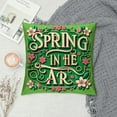 thumbnail image 2 of Throw Pillow Cover Pink Flowers Pattern Decorative Pillow Covers Spring Quote Linen Outdoor Indoor Sofa Cushion Cover, 2 of 5