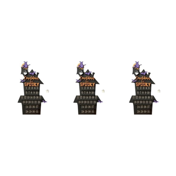 Advancent Calendario de ataúd de Halloween impecable de madera adorno de cuenta regresiva duradero y duradero para fiestas navideñas negro Type1 NO1