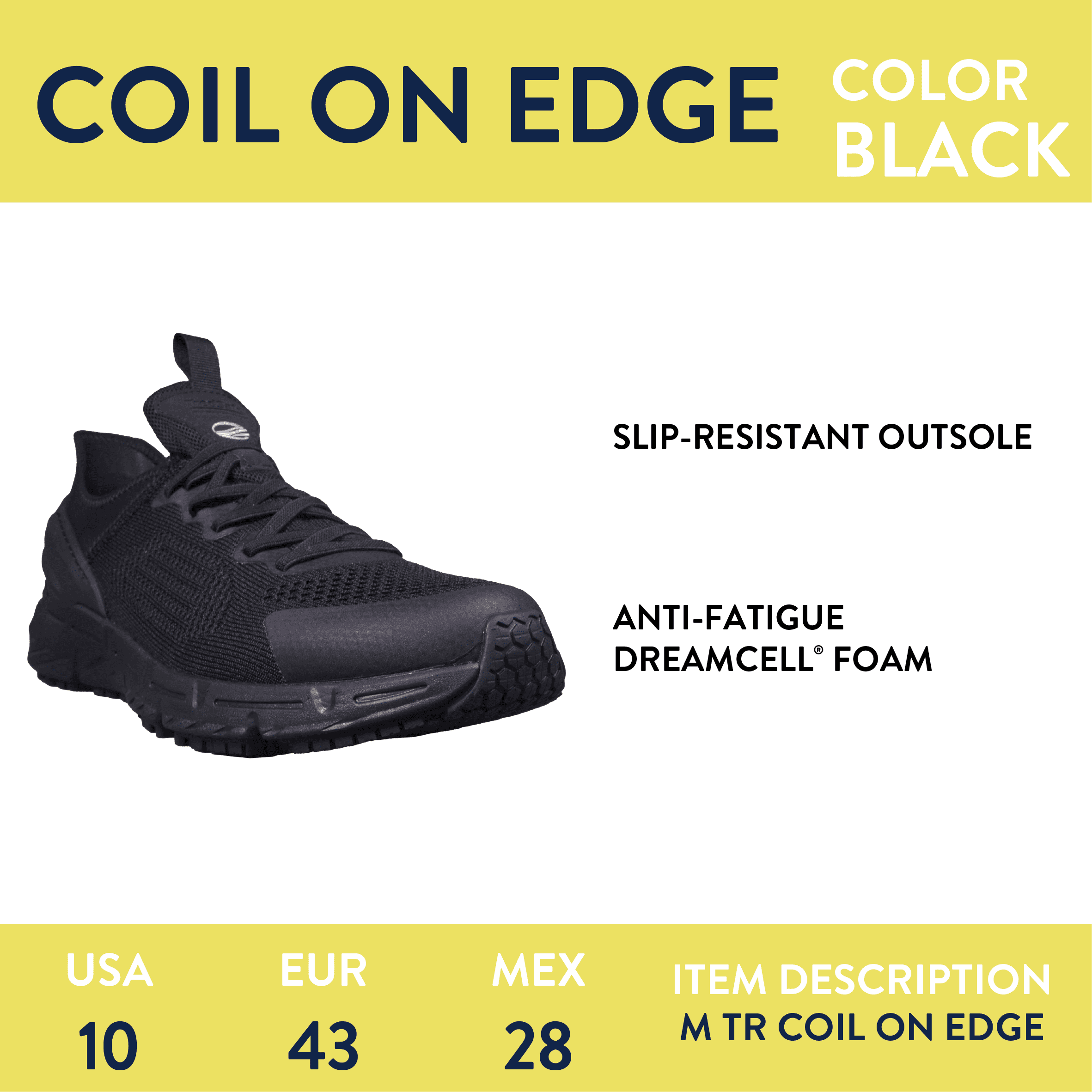 Tredsafe Men's Coil On Edge Slip Resistant Shoes