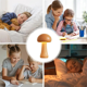 thumbnail image 2 of Lámpara Táctil de Luz para Niños Lámpara de Mesa Lámpara de Escritorio de Madera Luces LED Iluminación Ambiental Luces Nocturnas Recargables, 2 of 5