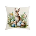 thumbnail image 2 of ChicYu Easter Pillow Cover 17.7x17.7in Cute Bunny Egg Pattern Cushion Cover Soft Washable Pillowcase Without Insert for Sofa Bedroom Car Spring Holiday Decor, 2 of 6