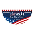 thumbnail image 2 of 4th of July Flag Banner 250 Years We The People 1776-2026 Patriotic Bunting Half Fan Porch Garland Decoration Red White Blue Memorial Flag with Stars and Stripes for Independence Day Memorial Day, 2 of 7