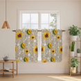 thumbnail image 2 of Brown Yellow Sunflower Kitchen Curtains 45 Inch Length, Summer Botanical Farmhouse Floral Tiers Curtains for Bathroom Bedroom Cafe, Light Filtering Small Window Treatment Drapes 2 Panels 42"Wx45"L, 2 of 8