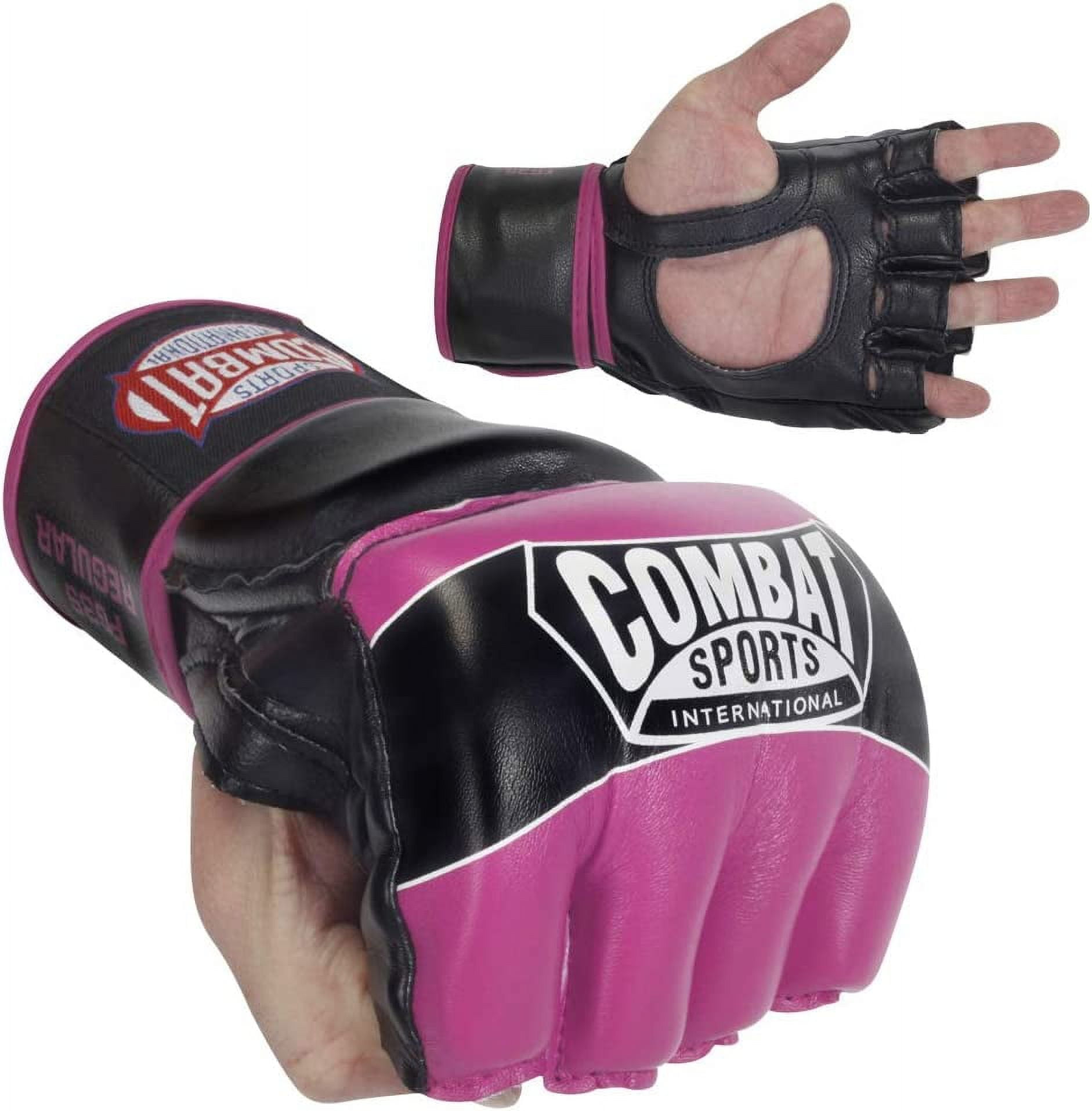 Combat Sports Pro Style MMA Gloves Grappling Sparring Kickboing Muay Thai Punching Bag Training Youth Large Black