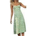 thumbnail image 1 of Fridja Femmes Casual Fleur Impression Slim Plage Licou Bretelles Robe Bretelles, 1 of 9