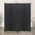 thumbnail image 5 of FDW 4 Panel Simple Pastoral Style Foldable Porch Living Room Office Room Divider,Black, 5 of 5