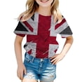 thumbnail image 1 of Toddler Girls Summer Tops Tees 4Th Of July Shirt Independence Day Star Pattern Striped Short Sleeve T Shirt Daily Spring Shirts For Kid 7-8T, 1 of 3