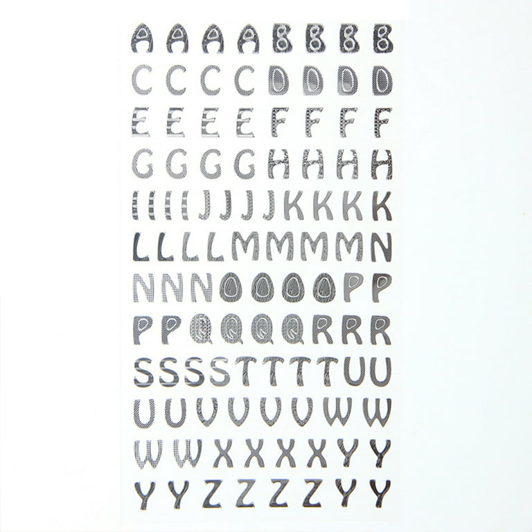 Ounona Letter Alphabet Sticker Stickers Letters Decals Metallic Scrapbook DIY Lettedr Foil Adhesive Scrapbooking Self Script, Size: 17.5*9.5cm