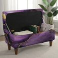 thumbnail image 3 of SEANATIVE Ottoman Footrest Cover Stretch Storage Ottoman Slipcover Footrest Stool Protector with Elastic Edge, Non-Slip Bench Cover for Living Room Decor, S, Gold Violet Marble Pattern, 3 of 7