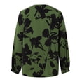 thumbnail image 5 of Hauts de Printemps pour Femmes Robe Florale Mode Manches Bouffantes Boho Hauts Décontractés Chemises Femmes Vert TTG, 5 of 5