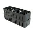 thumbnail image 3 of Simplify 2 Pack Slim Stackable Organizer Bin with Adjustable Dividers 12.5 L x 4 W in Grey, 3 of 6