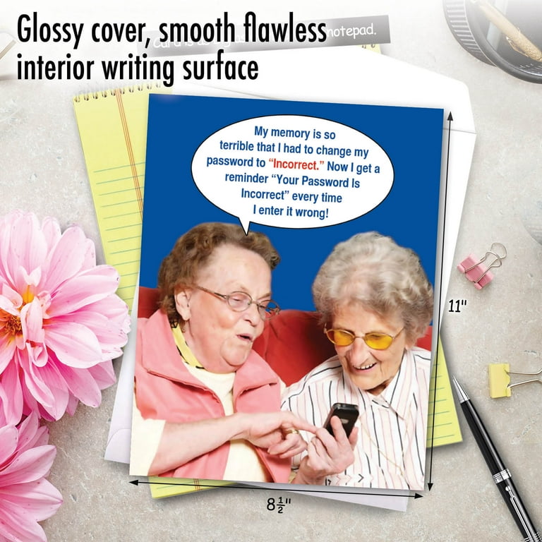 1 Large Funny Happy Birthday Greeting Card (8.5 x 11 Inch