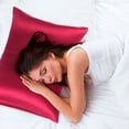 thumbnail image 4 of PiccoCasa 1Pc 19 Momme Silk Pillow Cover with Envelope Closure Wine Red Queen(20"x30"), 4 of 6