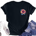 thumbnail image 3 of Lydiaunistar Women's Spring Tops Plus Size Vintage Humor Print Round Neck Short Sleeve T-Shirt - Lightweight Stretch Polyester-Spandex Blend for Summer Black, 3 of 3