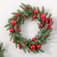 thumbnail image 4 of Christmas Rattan Sets Door Wreaths With Red Ball Ornaments Christmas Decorations Wreath For Front Door Window New Year's Decor, 4 of 5