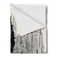 thumbnail image 2 of African Soft Flannel Fleece Throw Blanket, American Jazz Music Girl Performing in Front of New York Manhattan Illustration, Cozy Plush for Indoor and Outdoor Use, 50" x 60", Black Grey, by Ambesonne, 2 of 5