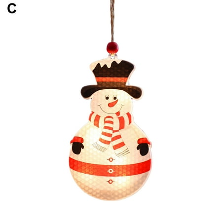 

Hloma Christmas Pendant Light Snowflake Festive Portable Snowman Novelty LED Hanging Lamp for Xmas