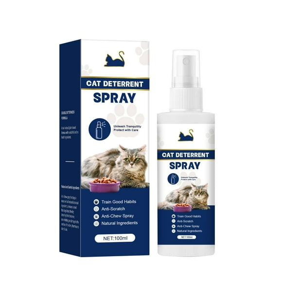 Cat Deterrent Spray Indoor, Nature & Safe Cat Repellent Spray for Indoor & Outdoor, 50ML Bitter Apple Spray for Cats & Kitten Training Aid, Cat Scratch Deterrent for Furniture, Sofa, Rug, Curtain