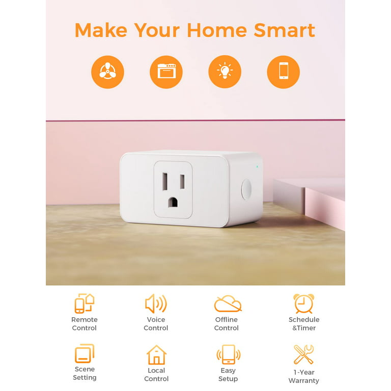 Smart Plug Compatible with Alexa and Google Home for Voice Control, Mini  Smart Outlet WiFi Socket with Timer Function, Romte Control,No Hub  Required, White FCC ETL Certified: : Tools & Home Improvement