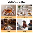 thumbnail image 2 of Orange Floral Round 13 Inch Placemats Set of 8, Vintage Cornflower Leaves Rustic Plants HeatResistant Non Slip Place Mats for Dining Table, Wipeable Braided Kitchen Table Mats for Housewarming, 2 of 9