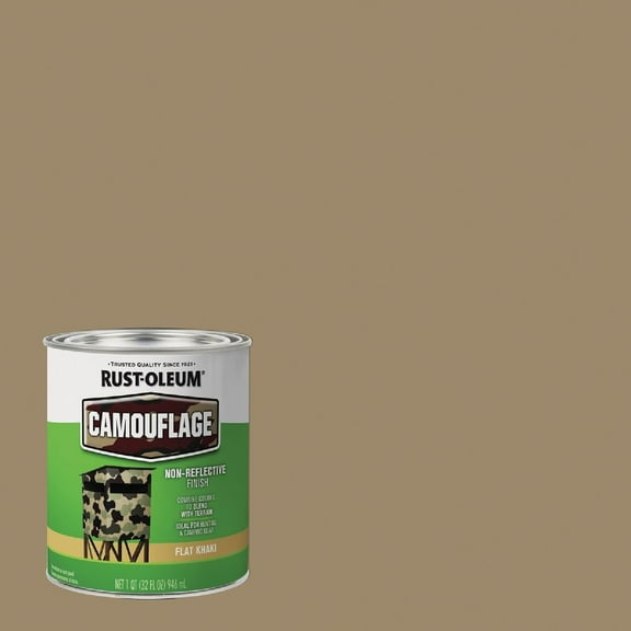 Rust-Oleum Camouflage Brush-On Paint - Quick Drying, Flat Finish - 1 Qt, Khaki