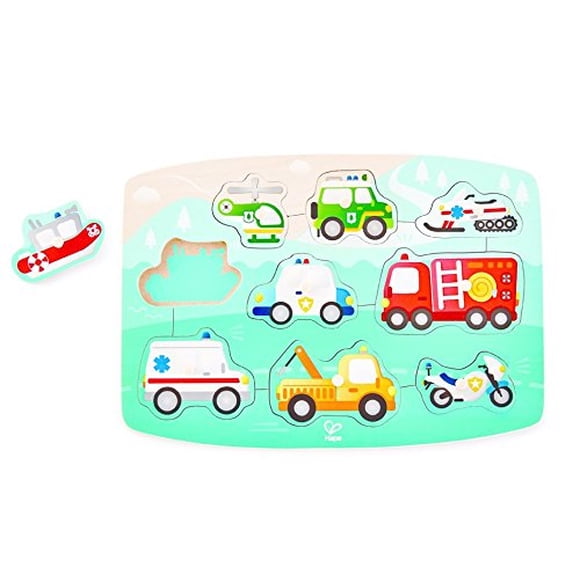 Hape Juego de Rompecabezas de Clavija de Emergencia, Multicolor, 11.57" x 8.19"