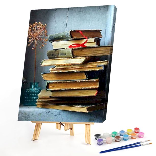 Cuadros Decorativos Dibujo pintura esquina libro hogar sala de estar decoración 40x50cm sin marco JShteea Nuevos Originales