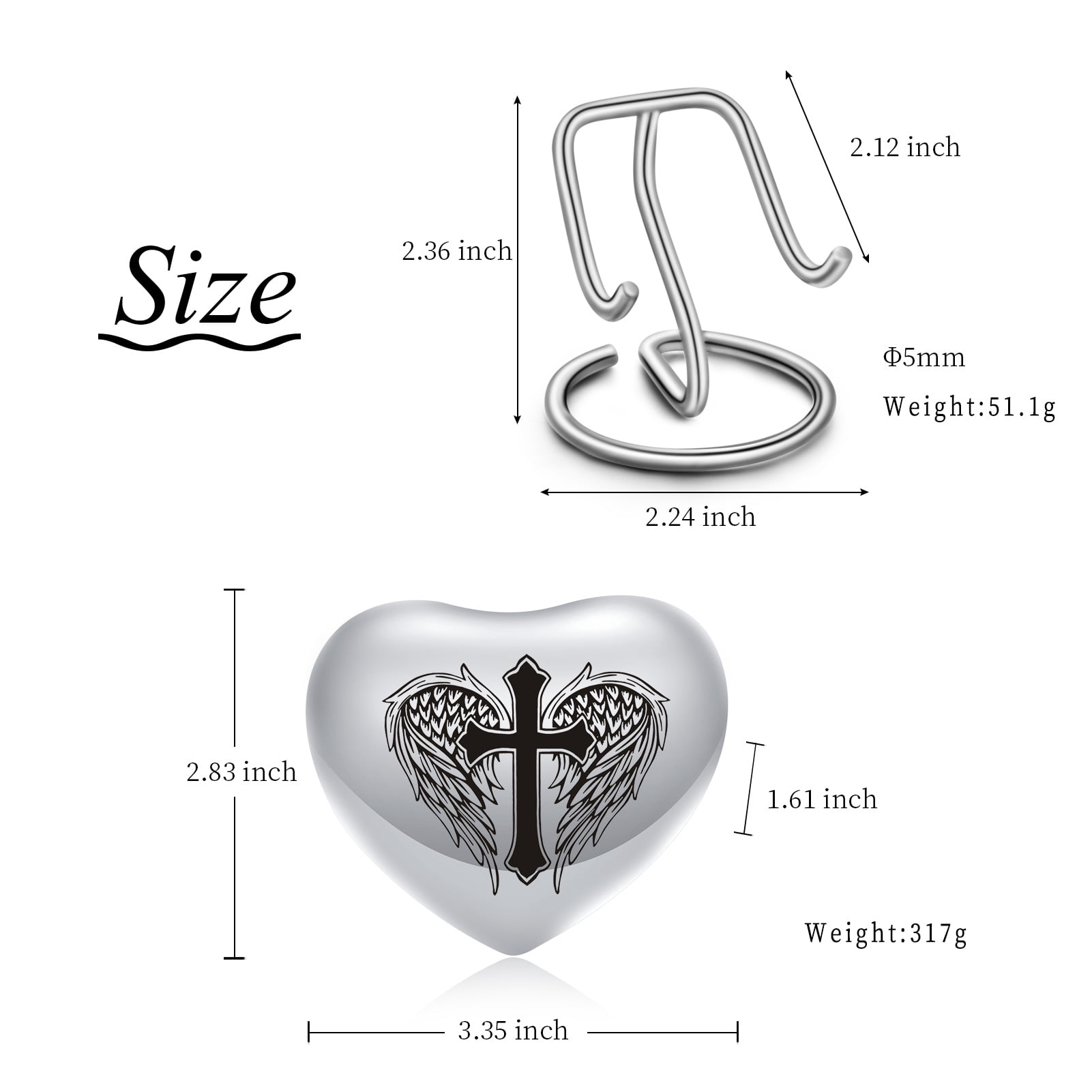 Heart Keepsake Urn - For Human Ashes Mini Urn with Box & Stand  Heart Shaped Urn Memorial Small Keepsake Urn Handcrafted Small Memorial Urn for Ashes