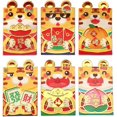 thumbnail image 2 of Sobres rojos chinos Hongbao 6 sobres de dinero de la suerte, sobres de bolsillo con patrón de tigre de dibujos animados de bolsillo rojo para bodas de Año Nuevo J Small, 2 of 3