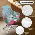 thumbnail image 5 of Whosucclay Robin Butterfly Peony Print Swivel Accent Chair Covers Modern Curved Back Chair Covers with Arms Washable Curved Back Armrests Chair Protector for Banquet Vanity Bedroom, 5 of 7