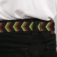 thumbnail image 4 of Buckle-Down Belt, Seatbelt Buckle Belt, Chevron Weave Black Rasta, 30 to 44 Inches, 4 of 9