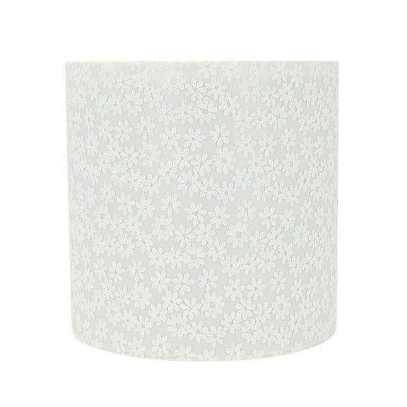 Aspen Creative 31065 Transitional Drum (Cylinder) Shaped Spider Construction Lamp Shade in White, 8" wide (8" x 8" x 8")
